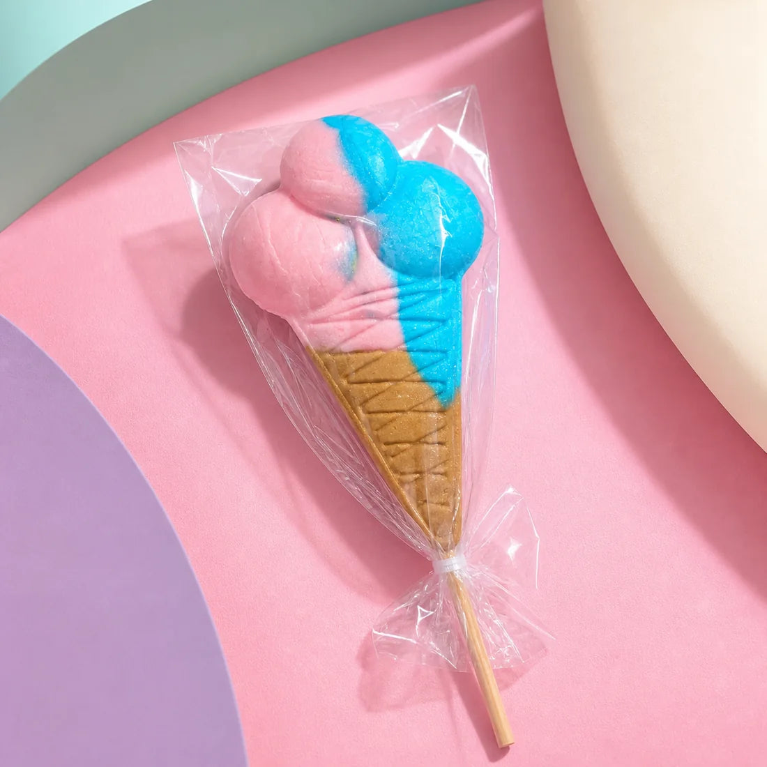Gelato rosa e azzurro
